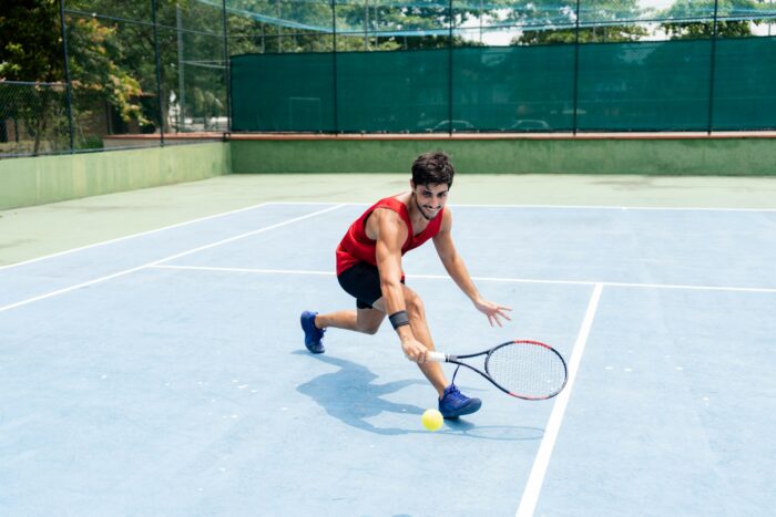 man playing tennis